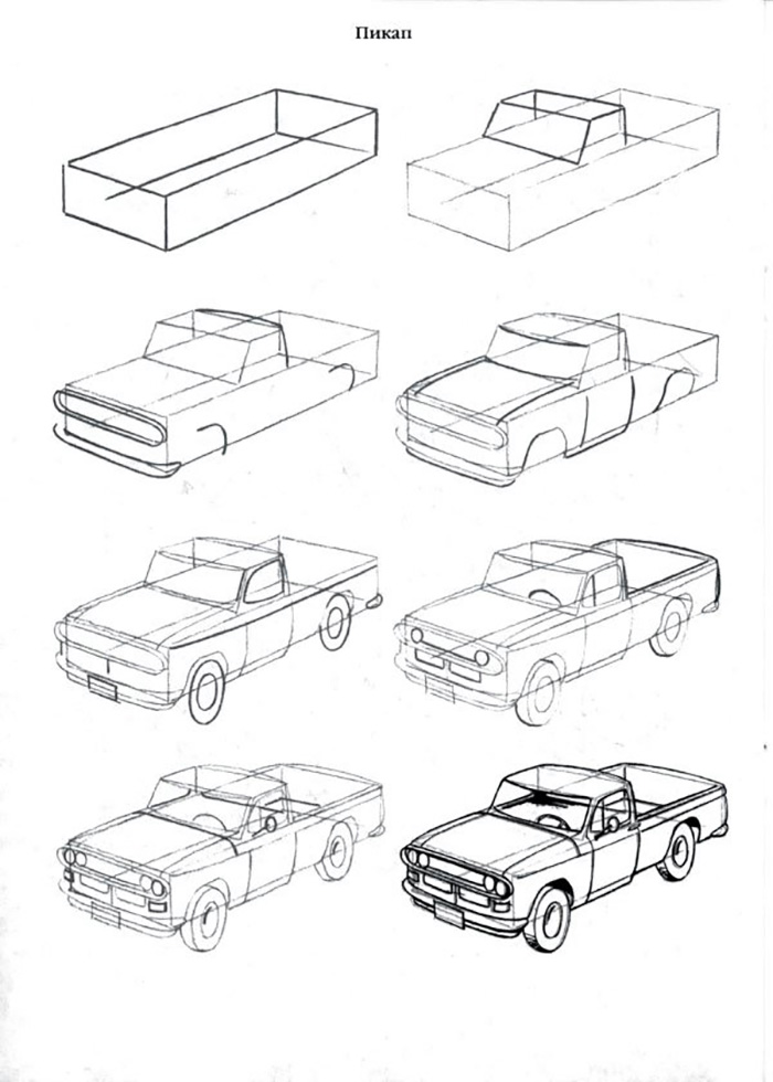 Рисунок карандашом автомобиль