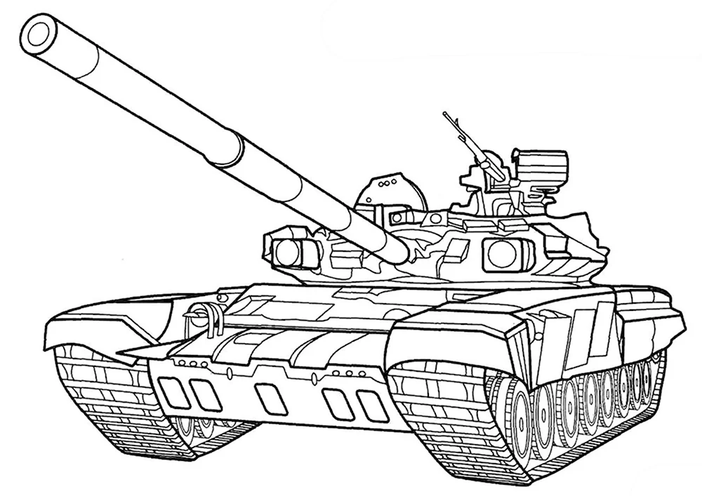 Рисунок раскраска танк для детей 