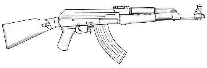 Рисунки по клеточкам огнестрельное оружие 