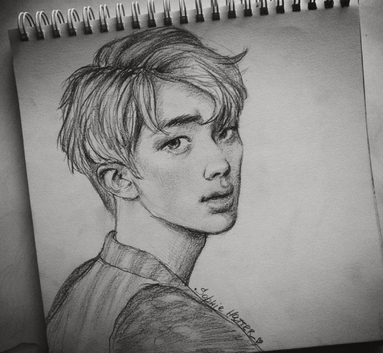 BTS Fan art K-pop Рисунок, веер, лицо, техника png 