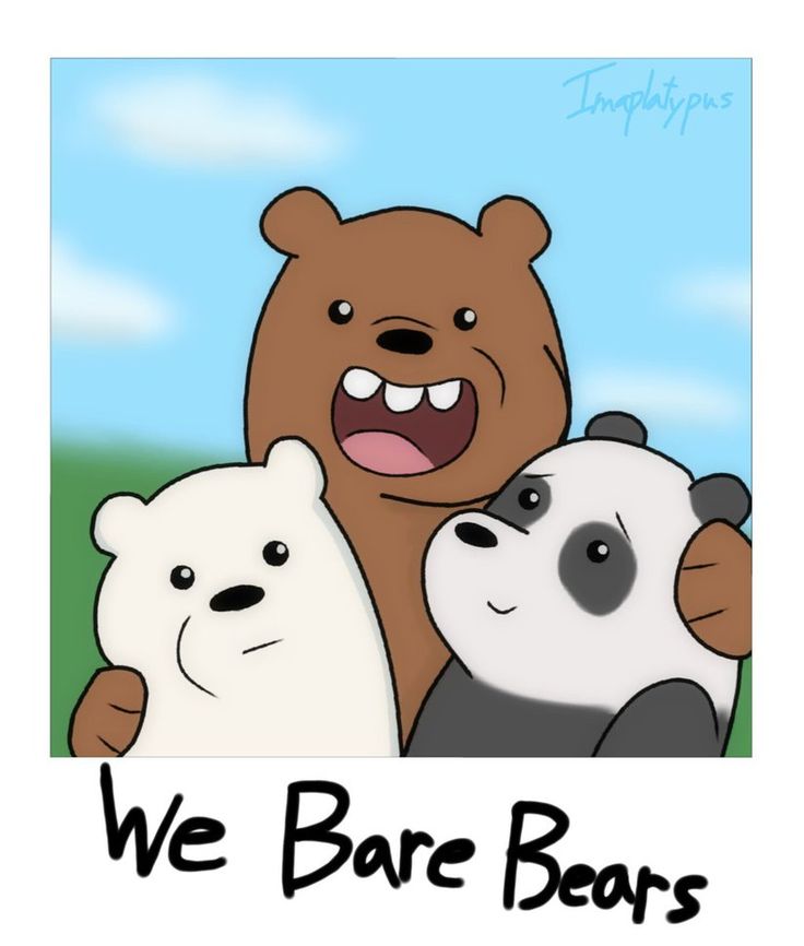 Чашка стеклянная We bare bears с персонажами мультфильмов 