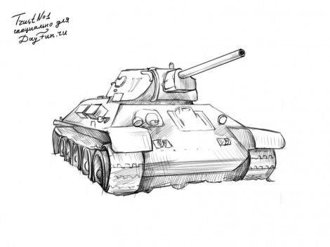 Рисунки срисовки танки 46 шт