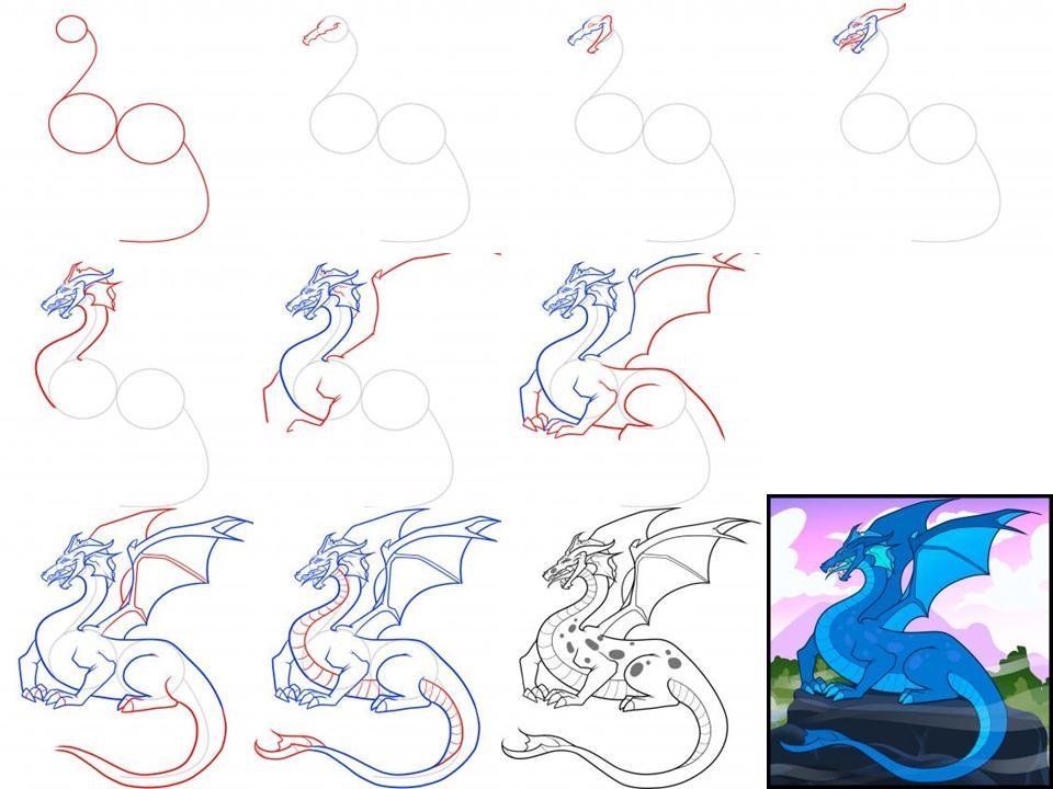Картинки драконов для срисовки