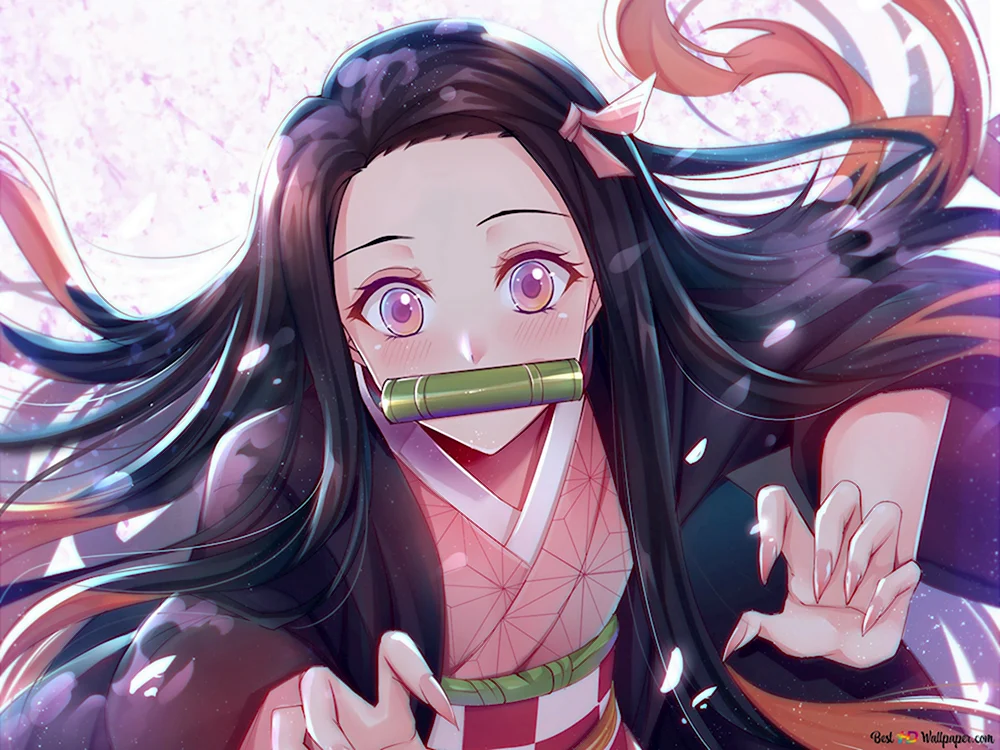 How to draw Nezuko Kamado's face