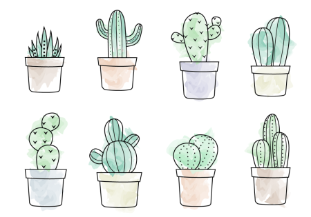 Cute Cactus Silhouettes 