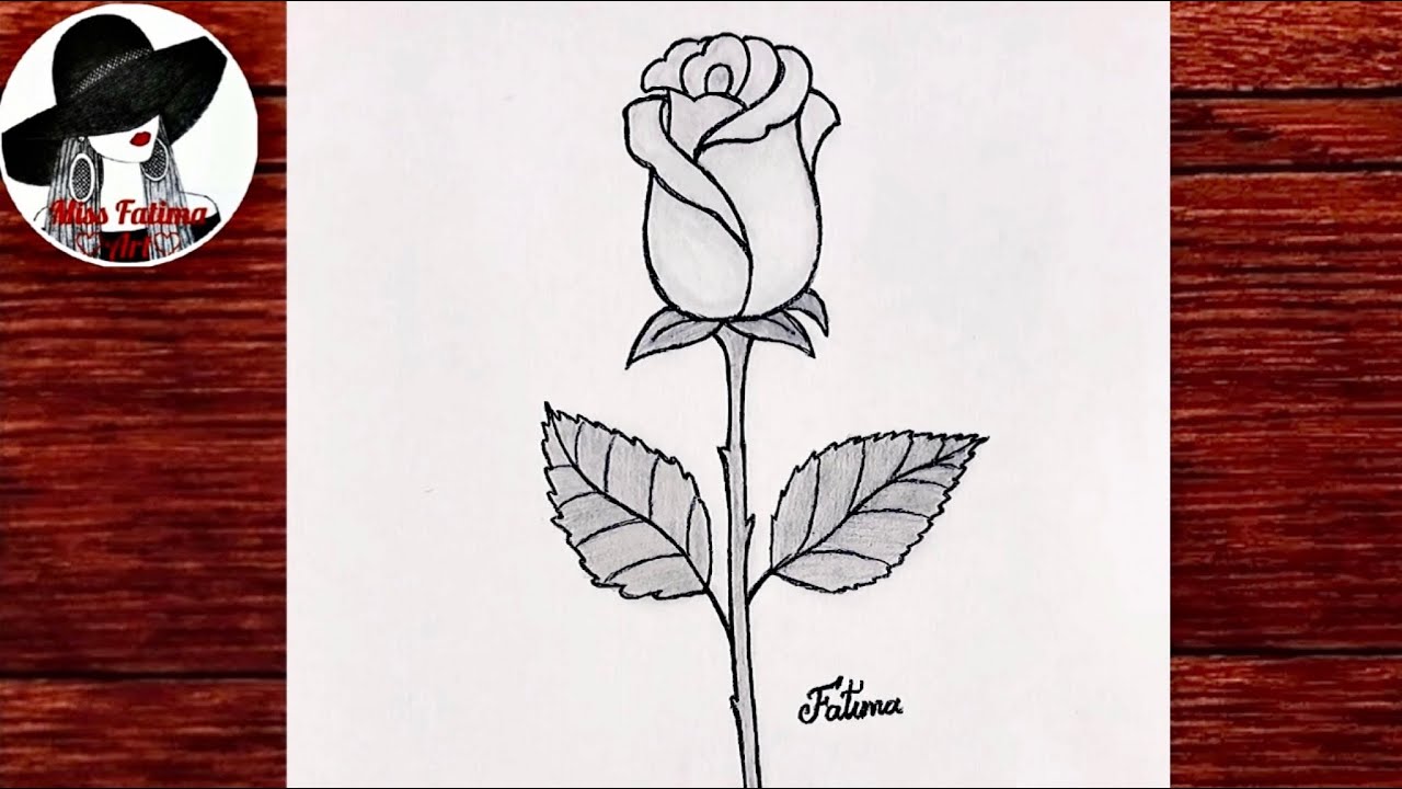 Silhouette Of A Pencil Drawn Roses 